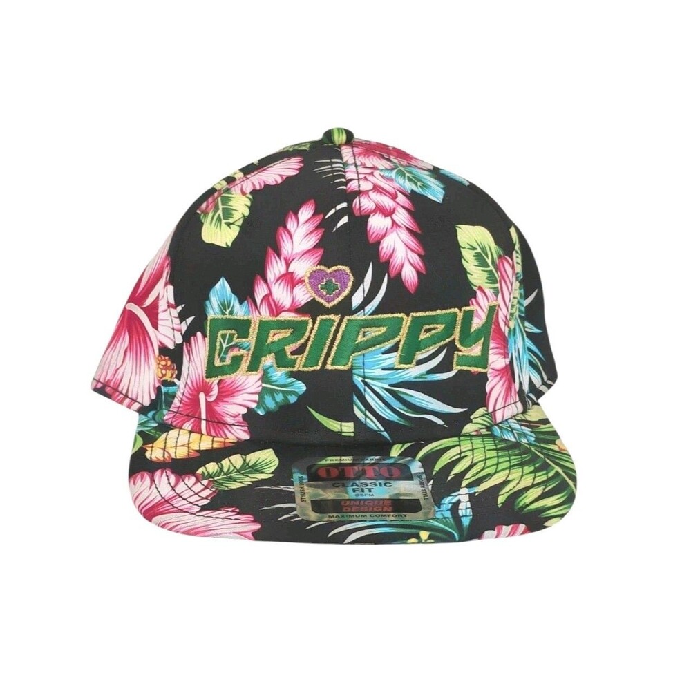 Otto Hawaiian Hat Grippy Logo Snapback Green Black Gold Pink OSFM Embroidered